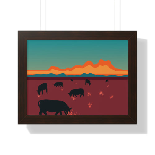 Cattle at Dusk | Oregon Mountain Sunset Print