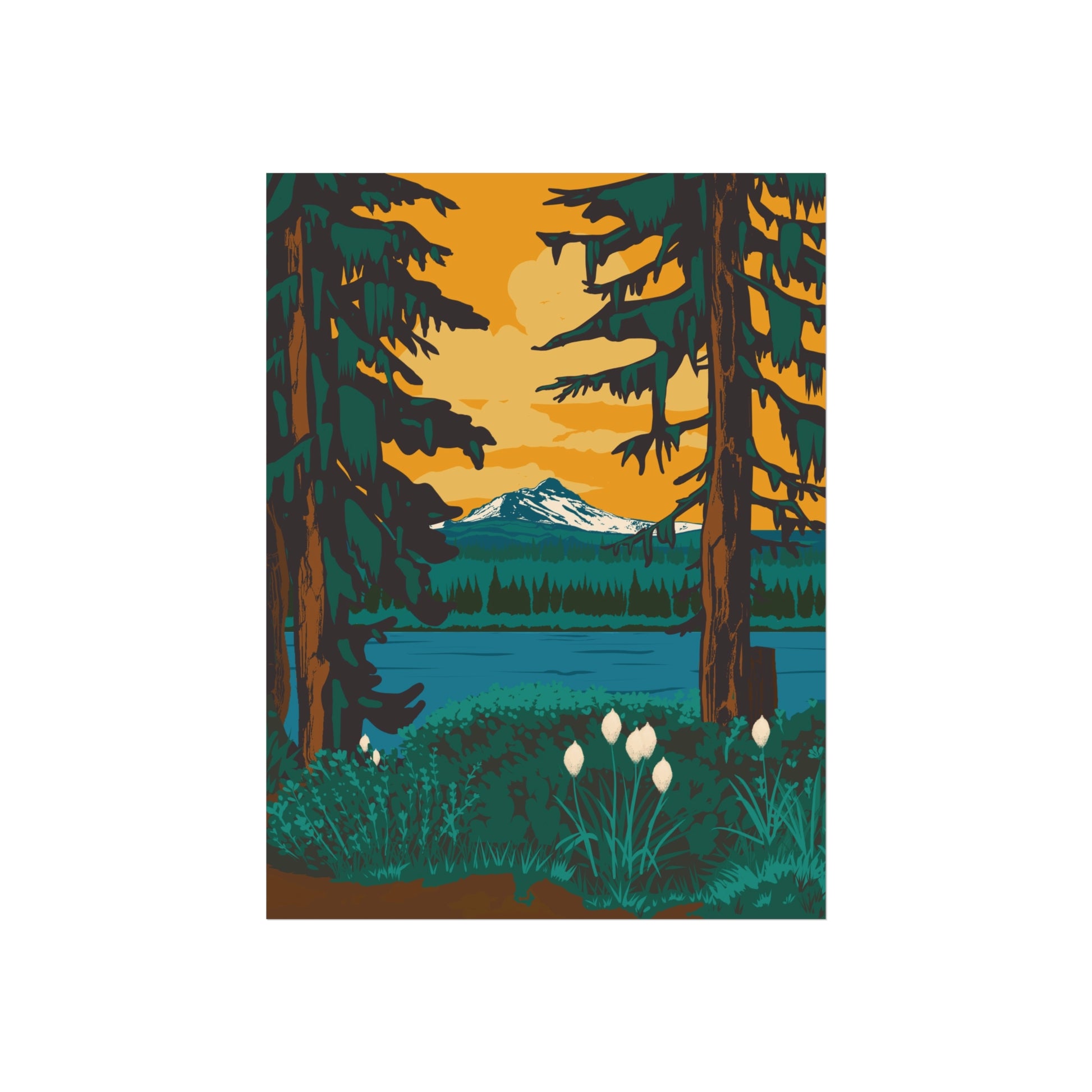 Beargrass & Stillness – Vintage Pacific Northwest Art Print
